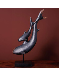 Statuette d'orques résine 41x26x71cm