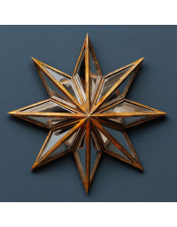 Etoile murale miroirs rose des vents résine 31x6x31cm
