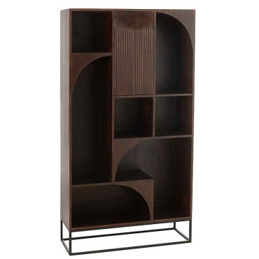 Etagère mode bois de manguier brun 90x33x168cm