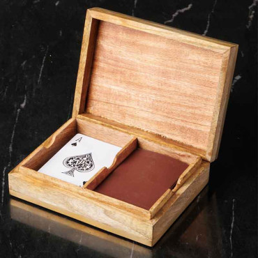 Boîte détails laiton 2 jeux de cartes 5x16x12cm