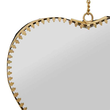 Miroir coeur doré 15x16cm