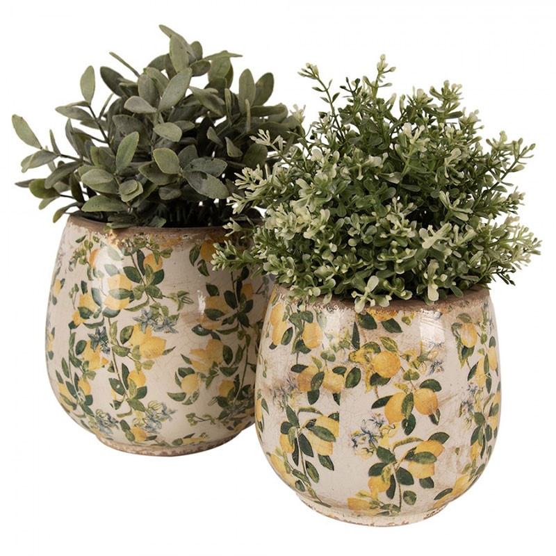 Vase Décoratif En Céramique En Forme De Citron - Jaune Vif - Ornement De Bureau 9.5x14cm