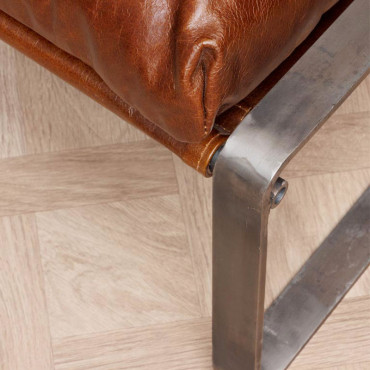 Repose pied marron Homy 69x46x40cm