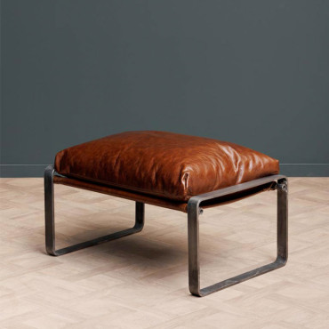 Repose pied marron Homy 69x46x40cm