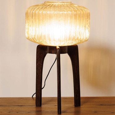 Lampe trépied Marta verre 50x30cm