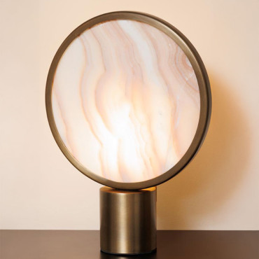 Lampe à poser Micro onyx fer doré 42x30x10cm