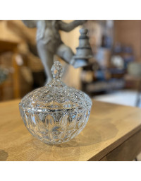 Bonbonnière verre à couvrecle 16x19cm