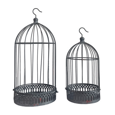 Set de 2 cages en fer à suspendre