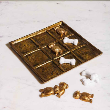 Jeu OXO Canin couleur blanc et bronze en aluminium 25x25x25cm