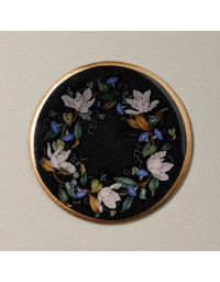Sous-verre fleuri fer noir 10x10cm