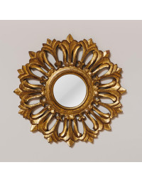 Miroir rond Valentine doré résine 60x60x60cm