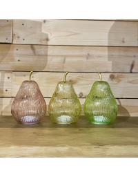 Lot de trois lampes poire Cremona led en verre 11x11x17cm