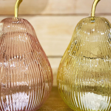 Lot de trois lampe poire Cremona led en verre 11x11x17cm