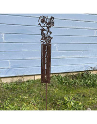 Pique jardin fer marron 10x1x71cm