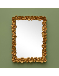 Miroir doré fleurs de Gingko 43x32cm
