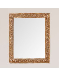 Miroir dentelle indienne résine doré 32x27cm