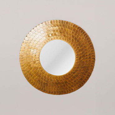 Miroir style Funk fer doré 81x81cm