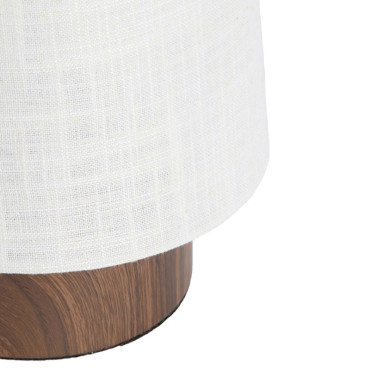 Lampe Howie bois crème métal 15x42cm