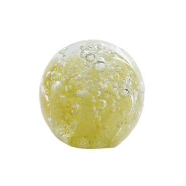 Sulfure verre Coral jaune 10x10x10cm