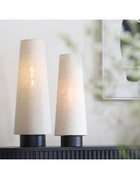 Lampe Howie bois crème métal 15x42cm