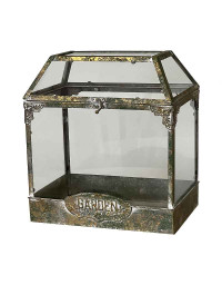 Serre verre fer patiné 33x21x36cm