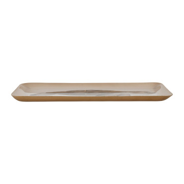 Plateau tortue métal beige 26x16x26cm