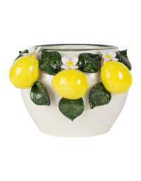 Vase citronnier jaune vert dolomite 20x23x15cm