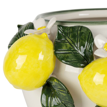Vase citronnier jaune vert dolomite 20x23x15cm