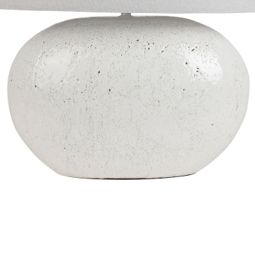 Lampe Tahra blanc terre cuite 44x22x50cm