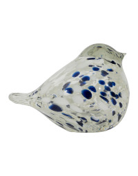 Presse papier oiseau blanc verre 11x7x9cm