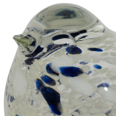 Presse papier oiseau blanc verre 11x7x9cm
