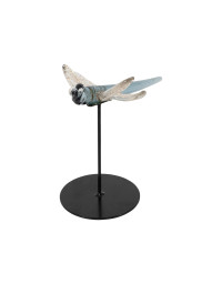 Décoration libellule verre gris 14x13x17cm