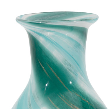 Vase Sablon vert verre 16x16x32cm