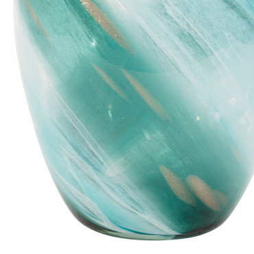 Vase Sablon vert verre 16x16x32cm
