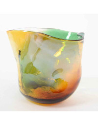 Vase Panache orange verre 26x22x24cm