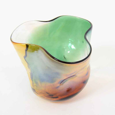 Vase Panache orange verre 26x22x24cm