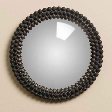 Miroir convexe billes noires 18cm
