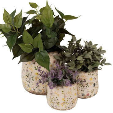 Pot de fleurs multicolore céramique 21x21x19cm
