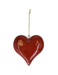 Suspension déco cœur rouge 16x5x16cm
