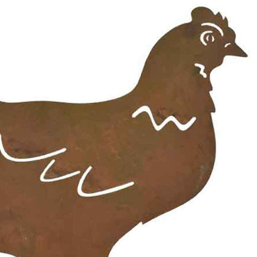 Silhouette jardin poule 36x1x48cm
