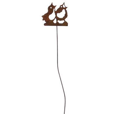 Set 3 tuteurs oiseaux fer 15x97cm
