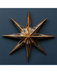 Étoile miroirs Véga dorée 6x53x53cm