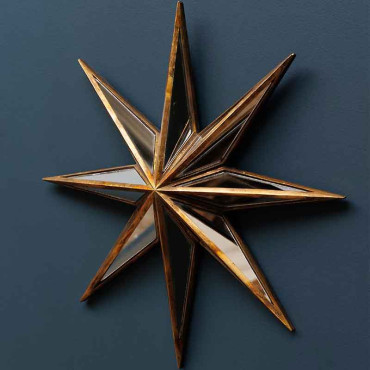 Étoile miroirs Véga doré 6x53x53cm