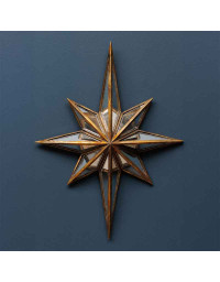 Étoile miroirs dorée Constellation résine 33x25x4cm