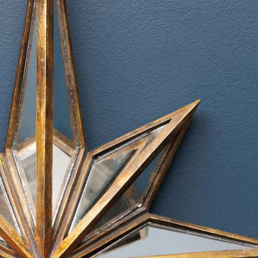 Étoile miroirs dorée Constellation 33x25x4cm