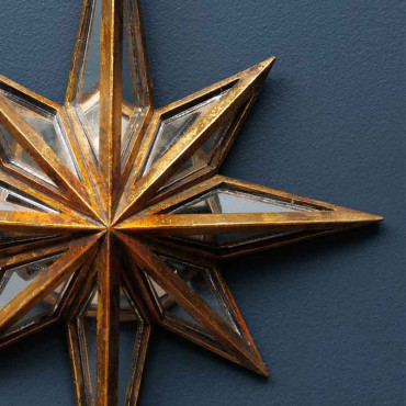 Étoile miroirs dorée Constellation 33x25x4cm