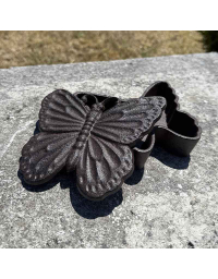 Cache clés papillon fonte marron 15x12x4cm