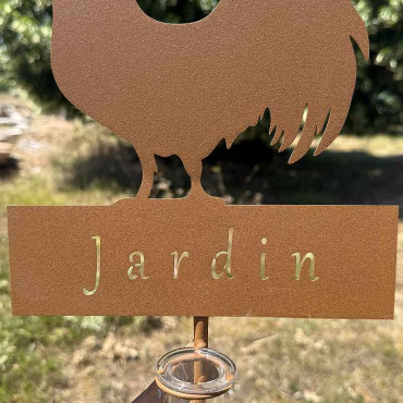Pluviométre coq à planter 22x6x110cm