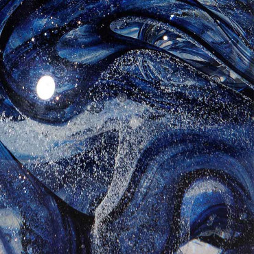 Sulfure fumée bleue verre 8x8x8cm