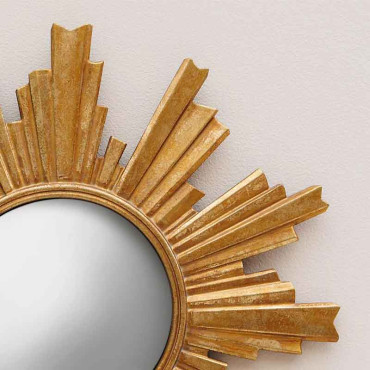 Miroir Halo convexe doré 35x2x35cm